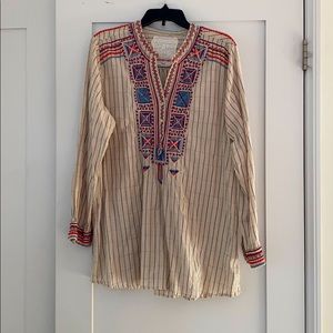 JOHNNY WAS embroidered peasant tunic top - XL